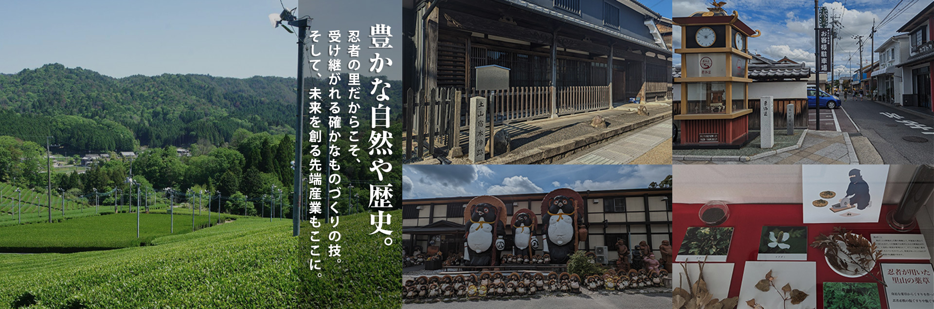 豊かな自然や歴史。忍者の里だからこそ、受け継がれる確かなものづくりの技。そして、未来を創る先端産業もここに。
